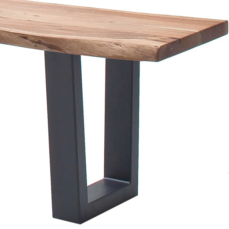 Esszimmerbank mit Trapez-Bügelbeinen Anthrazit - Ramino