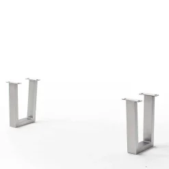 Esszimmerbank mit Trapezgestell aus Edelstahl - Jeremy