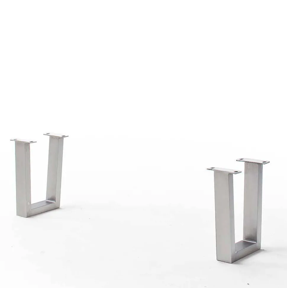 Esszimmerbank mit Trapezgestell aus Edelstahl - Jeremy