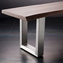 Esszimmerbank mit Trapezgestell aus Edelstahl - Jeremy