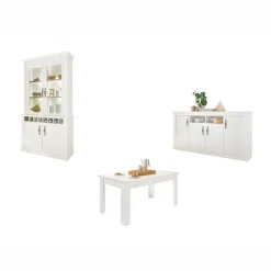 Esszimmereinrichtung in weißer Holzoptik Pinie - Liancos (dreiteilig)