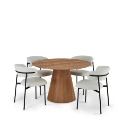 Esszimmergruppe im Skandi Design - Bean (fünfteilig)