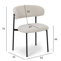 Esszimmergruppe im Skandi Design - Bean (fünfteilig)