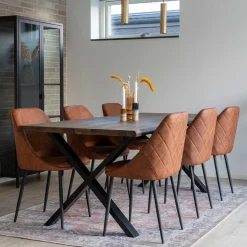 Esszimmergruppe in Braun & Schwarz - Pigaro (siebenteilig)