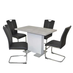 Esszimmerkombination mit Säulentisch - Bahirah (fünfteilig)