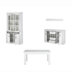 Esszimmermöbel Kombi in weißer Holzoptik Pinie - Liancos (vierteilig)