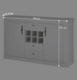 Esszimmermöbel Kombi in weißer Holzoptik Pinie - Liancos (vierteilig)