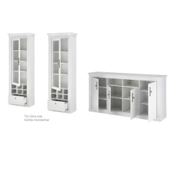 Esszimmerschrank Set in weißer Holzoptik Pinie - Liancos (dreiteilig)