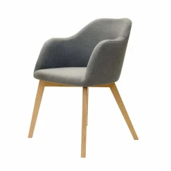 Esszimmersessel mit Stoff in Grau Grosma & Holzgestell Eiche