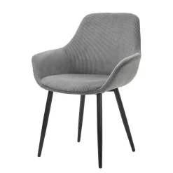 Esszimmerstuhl aus Cord in Grau - Culau (2er Set)