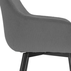 Esszimmerstuhl aus Cord in Grau - Culau (2er Set)