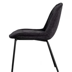 Esszimmerstuhl in Dunkelgrau Samt - Asne (2er Set)