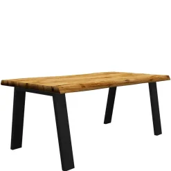 Esszimmertisch mit Massivholzplatte Naturkante - Belafoma