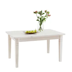 Esszimmertisch Onesti aus Kiefer Weiß Massivholz