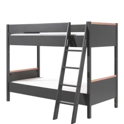 Etagenbett in Anthrazit mit Buche Natur - Feglio