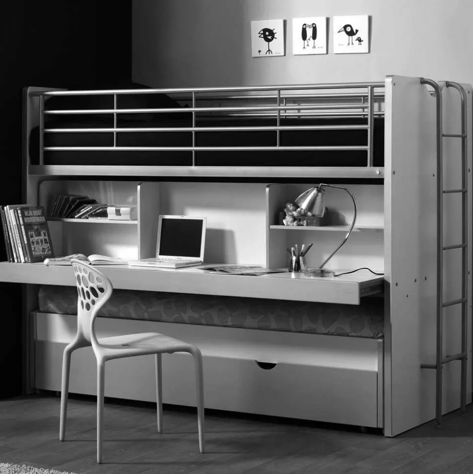 Etagenbett Nina in Weiß-Pink