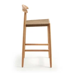 Eukalyptusholz Barstuhl mit Kordel Geflecht - Hajana