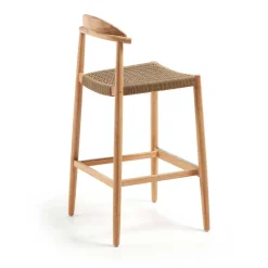 Eukalyptusholz Barstuhl mit Kordel Geflecht - Hajana