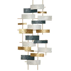 Extravagante Wanddekoration in Blau Creme Gold - Epos