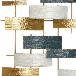 Extravagante Wanddekoration in Blau Creme Gold - Epos