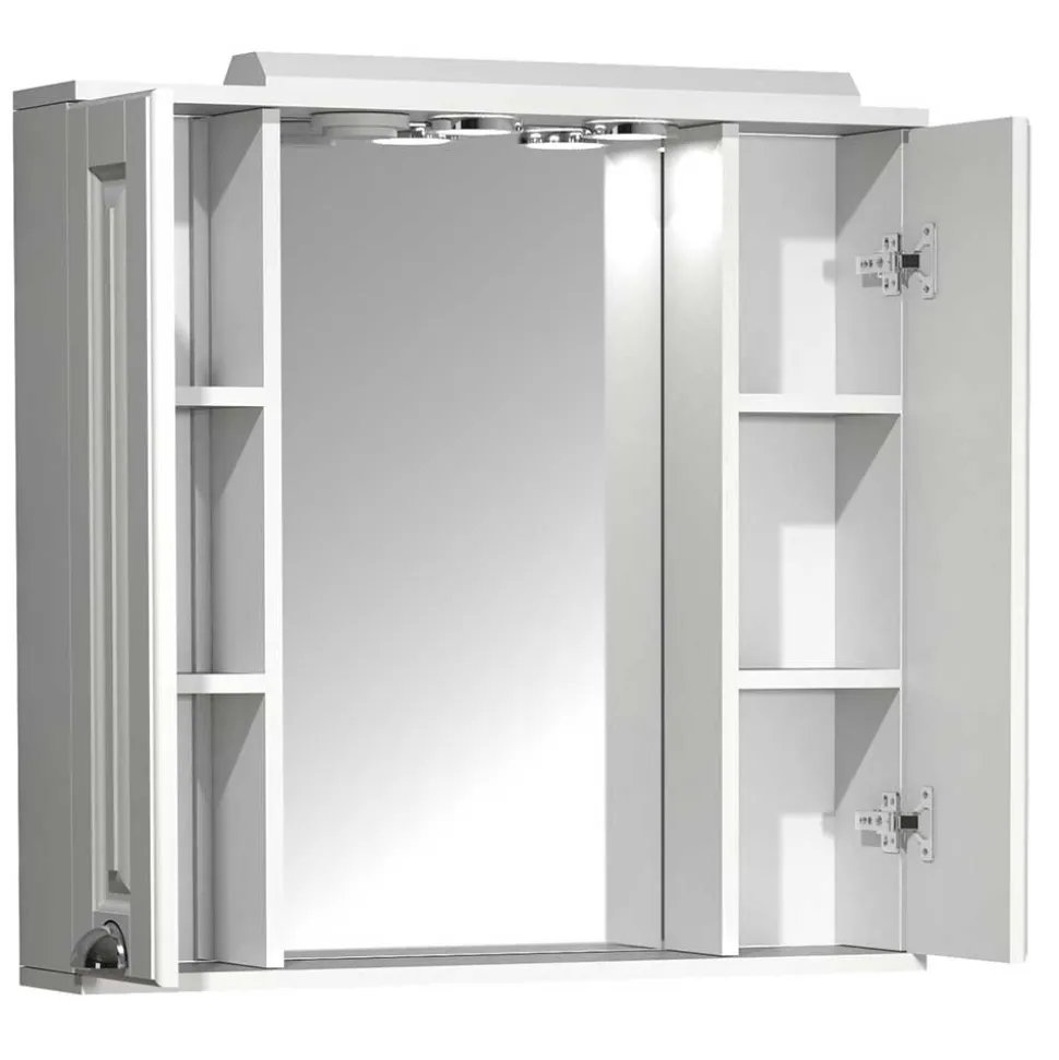 Extravaganter Bad Spiegelschrank in Weiß - Akira