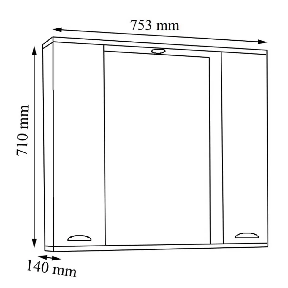 Extravaganter Bad Spiegelschrank in Weiß - Akira