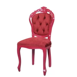 Extravaganter Barockdesign Polsterstuhl in Rot - Dregona