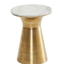 Extravaganter Beistelltisch mit Marmorplatte Weiß - Riovara