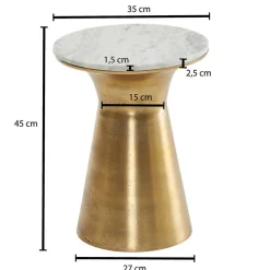 Extravaganter Beistelltisch mit Marmorplatte Weiß - Riovara