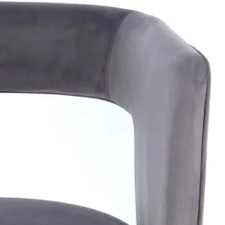 Extravaganter Samt Tischsessel in Grau & Gold - Ilfred