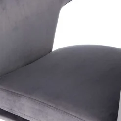 Extravaganter Samt Tischsessel in Grau & Gold - Ilfred