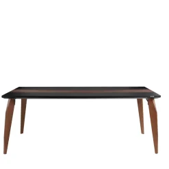 Extravaganter Tisch in Schwarz & Nussbaum - Raidow