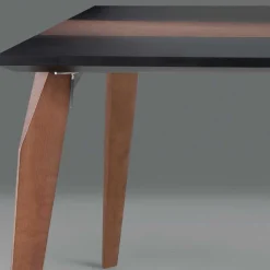 Extravaganter Tisch in Schwarz & Nussbaum - Raidow