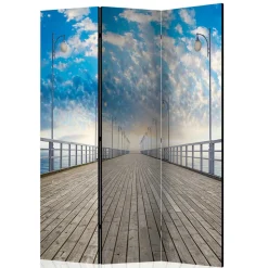Faltbarer Fotoparavent Schäfchenwölkchen über Pier - Ekdanza
