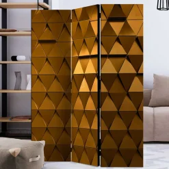 Faltbarer Leinwand Raumteiler in Gold - Adda