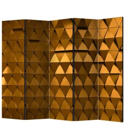 Faltbarer Leinwand Raumteiler in Gold - Adda
