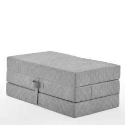 Faltmatratze Polsterhocker in Grau Stoff - Samba