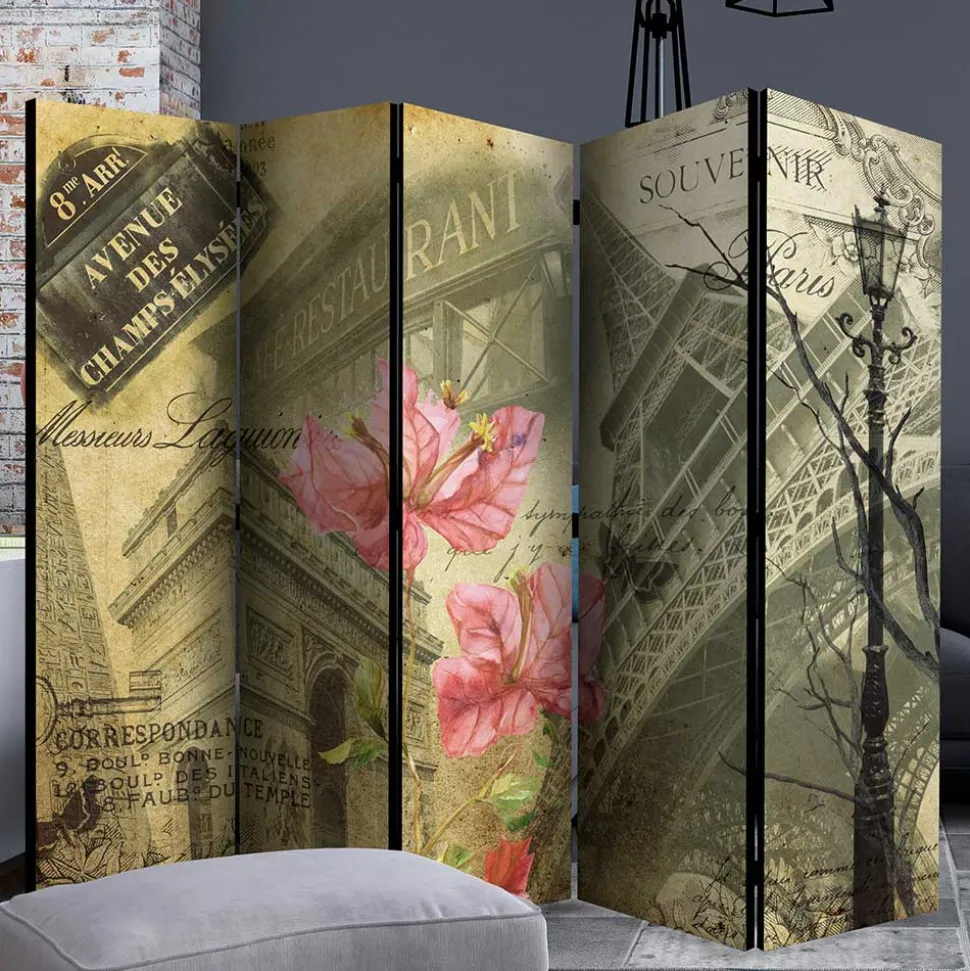 Falt-Paravent mit Vintage Paris Motiv - Lamaika