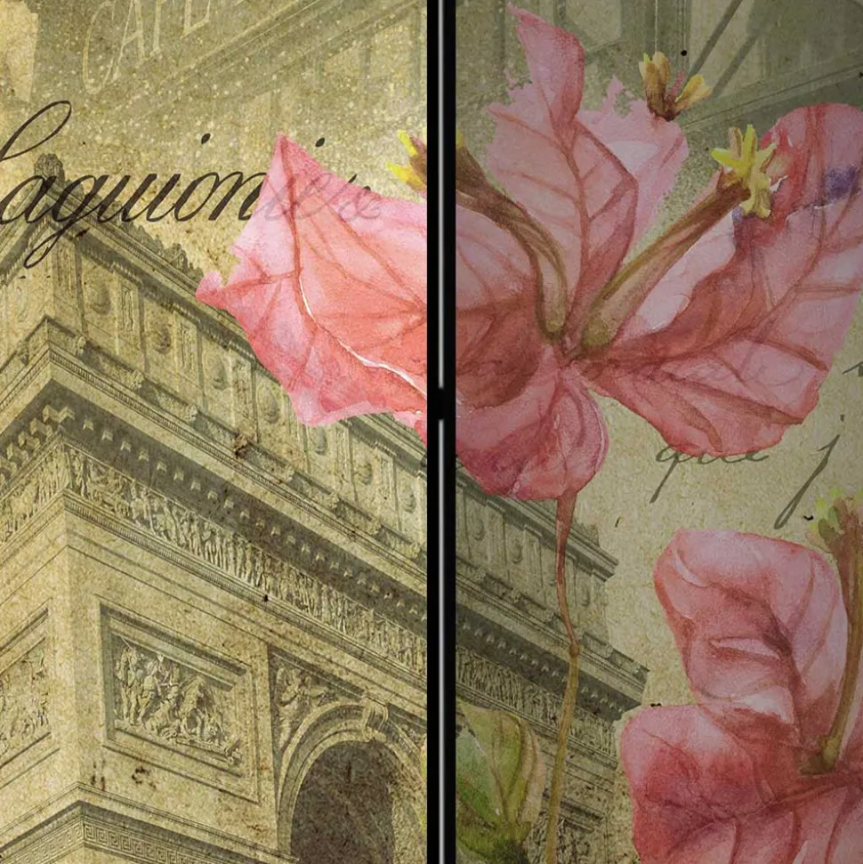 Falt-Paravent mit Vintage Paris Motiv - Lamaika