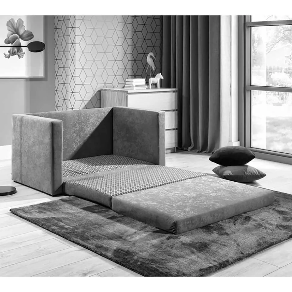 Faltsofa in Grau und Jeansblau - Cancun