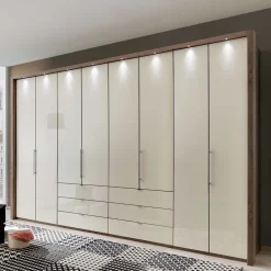 Falttüren Kleiderschrank Friburgo in Creme Weiß