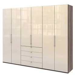Falttüren Kleiderschrank in Beige Glasfront - Budelli