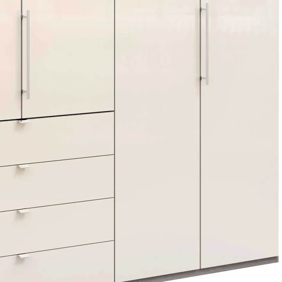 Falttüren Kleiderschrank in Beige Glasfront - Budelli