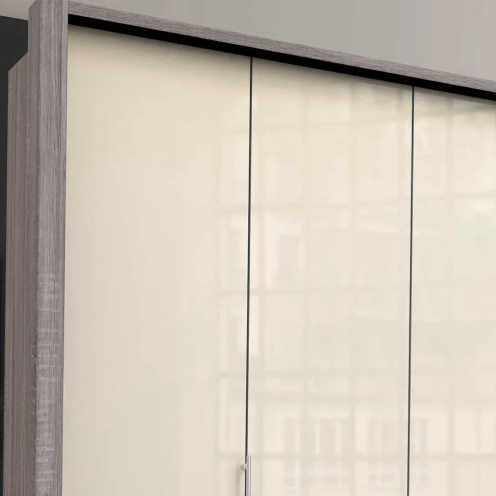 Falttüren Kleiderschrank in Beige Glasfront - Budelli