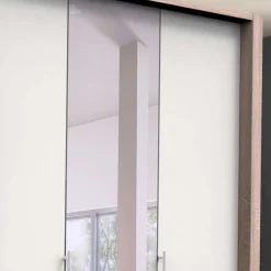 Falttüren Schlafzimmerschrank in Weiß mit Spiegel - Vaclyn