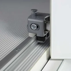 Falttürenschrank Gunjo in Weiß Eiche Sägerau