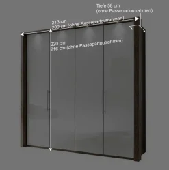 Falttürenschrank Yutaha in Weiß Eiche Trüffel