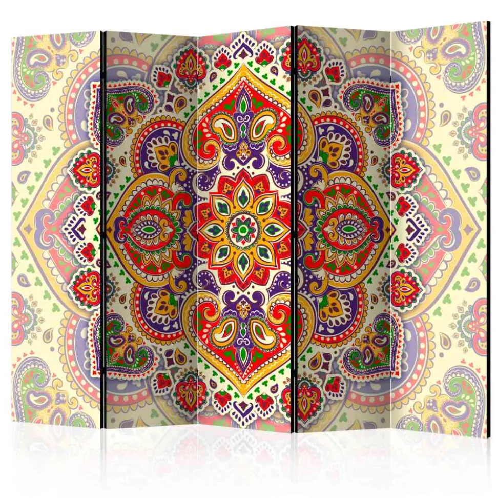 Farbenfroher Paravent mit Mandala Druck - Gragano