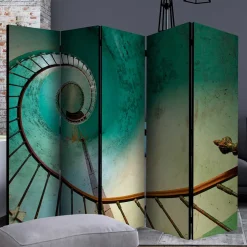 Farbig bedruckter Paravent mit Motiv Wendeltreppe - Eprisa