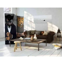 Farbiger Design-Paravent Raubkatzen Männer - Syrata